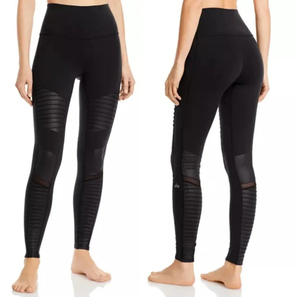 ALO YOGA High Rise Moto Leggings 21318 - Picture 1 of 10